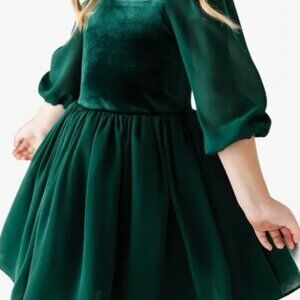 Holly & Bloom Green Velvet Dress Sister Set Sizes 8 & 10 Wedding Flowergirl